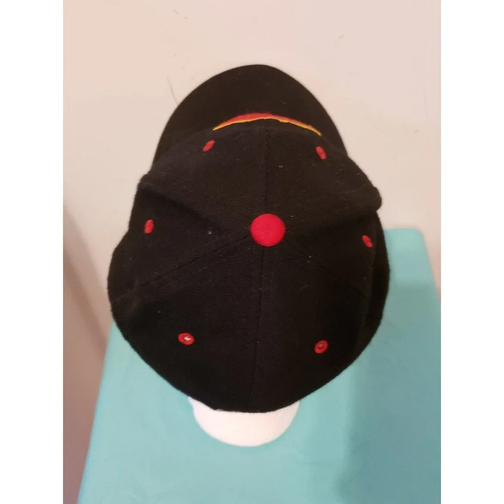 Vtg Calgary Flames Zephyr Graf-X Hat Fitted Size 7 1/8 NHL Hockey Cap Black Wool